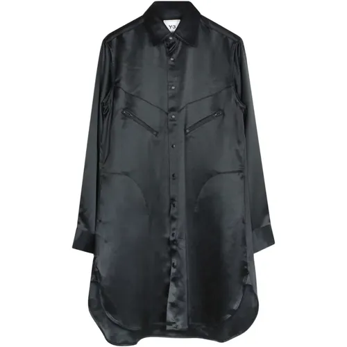 Schwarzes Hemdkleid mit Reißverschluss vorne - Y-3 - Modalova