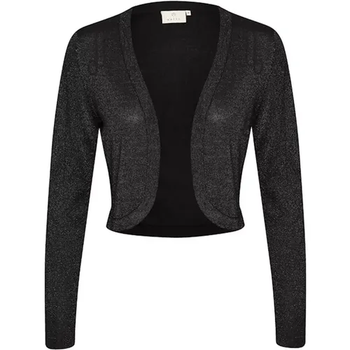 Bolero Jacke Schwarz Tief Glitzer , Damen, Größe: M - Kaffe - Modalova