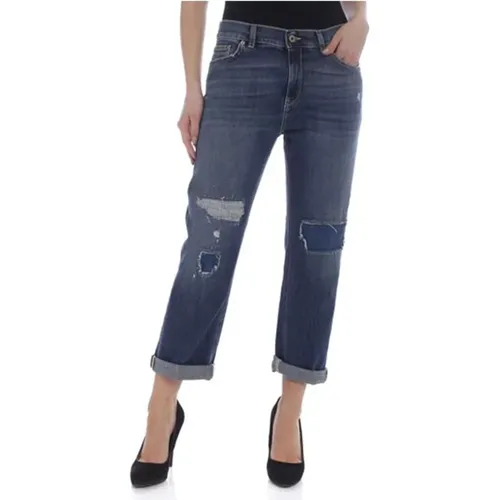 Stylish Cropped Denim Jeans , female, Sizes: W30 - Dondup - Modalova