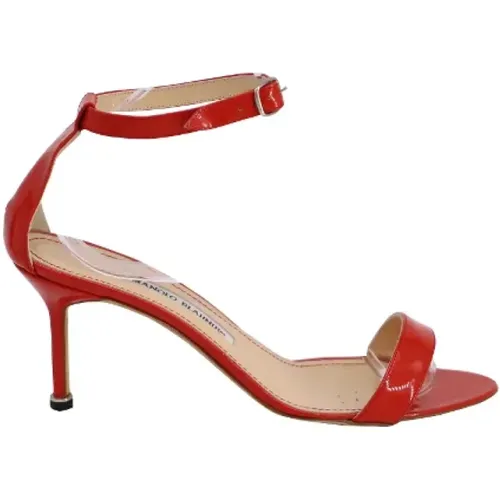 Pre-owned Leather sandals , female, Sizes: 6 1/2 UK - Manolo Blahnik Pre-owned - Modalova