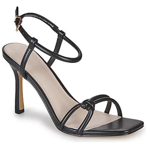 Schwarzer Absatzsandalen Folie , Damen, Größe: 41 EU - Only - Modalova