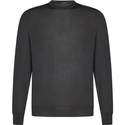 Grey Merino Wool Crewneck Sweater , male, Sizes: 3XL, S, M - Drumohr - Modalova
