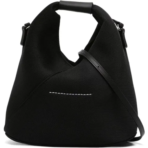 Schwarze Tasche mit Signaturzahlenmotiv - MM6 Maison Margiela - Modalova