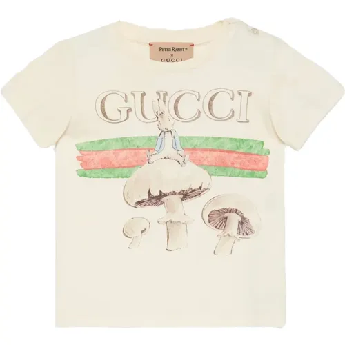 T-Shirt mit Peter Rabbit Print,Gelbe Kinder T-shirts und Polos - Gucci - Modalova