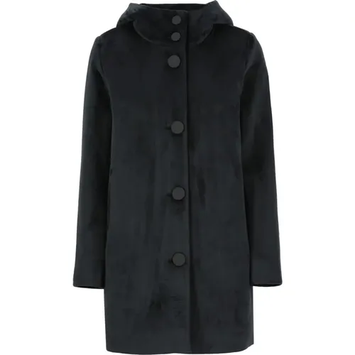 Velvet Coat with Hood , female, Sizes: M - RRD - Modalova