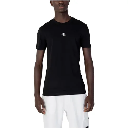 Modernes Schwarzes Baumwoll-T-Shirt , Herren, Größe: XL - Calvin Klein Jeans - Modalova