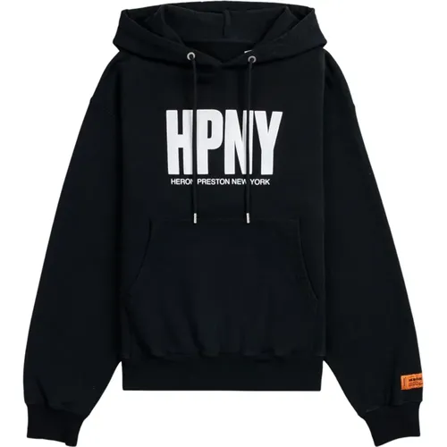 Schwarzer Strickhoodie für Männer , Herren, Größe: M - Heron Preston - Modalova