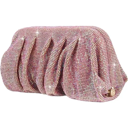 Handmade Crystal Venus Light Rose Clutch , female, Sizes: ONE SIZE - Benedetta Bruzziches - Modalova