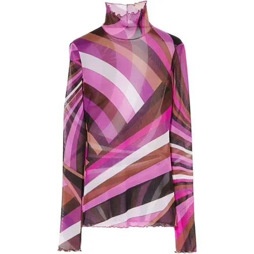 Fuchsia T-Shirt für Frauen , Damen, Größe: S - EMILIO PUCCI - Modalova