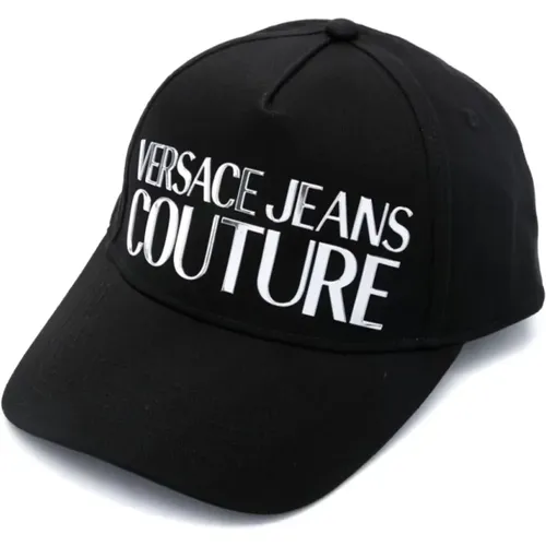 Schwarze Hüte für Männer Frauen , Damen, Größe: ONE Size - Versace Jeans Couture - Modalova