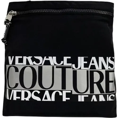 Schwarze Herren Umhängetasche mit Logo , Herren, Größe: ONE Size - Versace Jeans Couture - Modalova