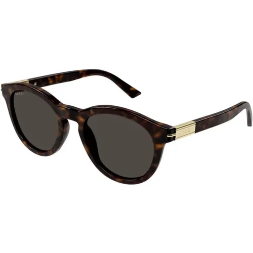 Braune Havana Sonnenbrille , unisex, Größe: 52 MM - Gucci - Modalova