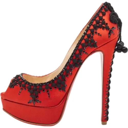 Pre-owned Satin heels , female, Sizes: 3 UK - Christian Louboutin Pre-owned - Modalova