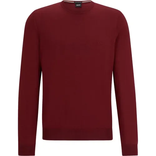 Mens Regular Fit Wool Sweater in Dark , male, Sizes: XL, 2XL, L, 3XL, M, S - Hugo Boss - Modalova
