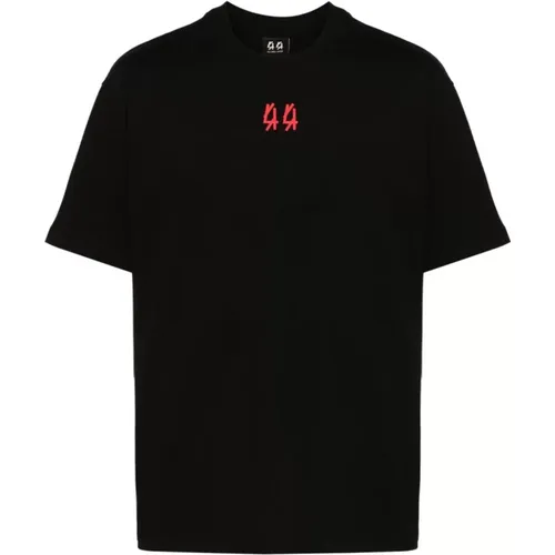 Schwarzes T-Shirt mit Logo-Print , Herren, Größe: L - 44 Label Group - Modalova