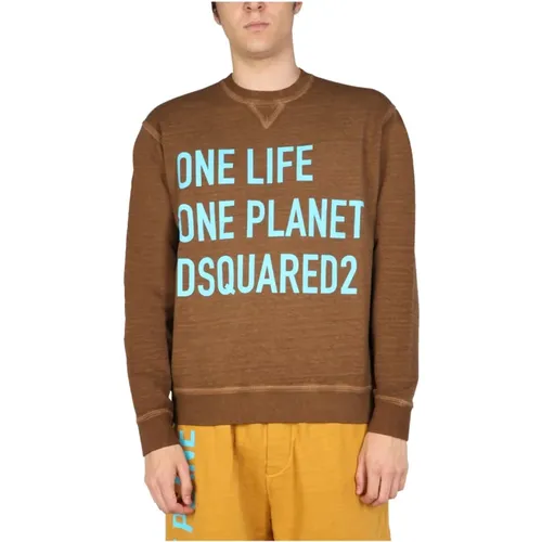 ONE Life ONE Planet Sweatshirt , male, Sizes: M, L, S - Dsquared2 - Modalova