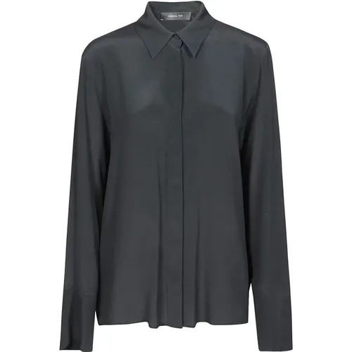 Nero Langarmshirt , Damen, Größe: M - Federica Tosi - Modalova