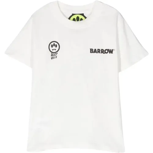 Weißes T-Shirt mit Lächelndem Druck - Barrow - Modalova