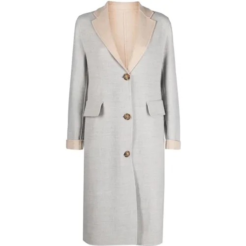 Casual Grey Wool Coat , female, Sizes: 2XS, M, S - Eleventy - Modalova