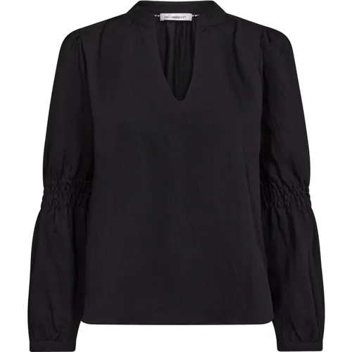 Bluse mit Smock-Ärmeln in Schwarz , Damen, Größe: L - Co'Couture - Modalova