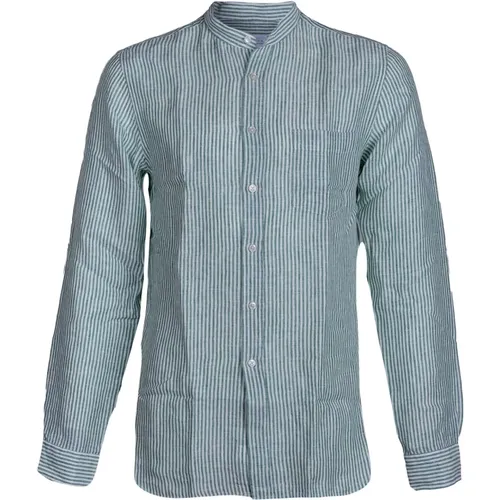 Men's Linen Shirt with Korean Collar , male, Sizes: 2XL, M, L - Xacus - Modalova