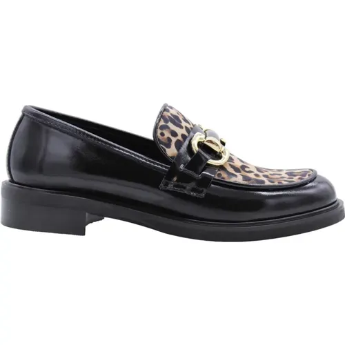 Klassische Leder Mokassin Schuhe , Damen, Größe: 38 EU - E mia - Modalova