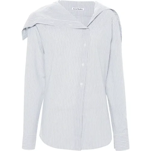 Striped Off-Shoulder Shirt , female, Sizes: M - Acne Studios - Modalova