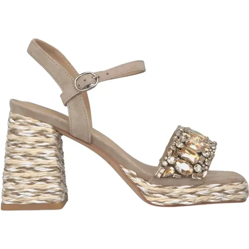 Rhinestone Band Platform Sandal , female, Sizes: 5 UK, 7 UK, 8 UK, 6 UK, 4 UK - Alma en Pena - Modalova