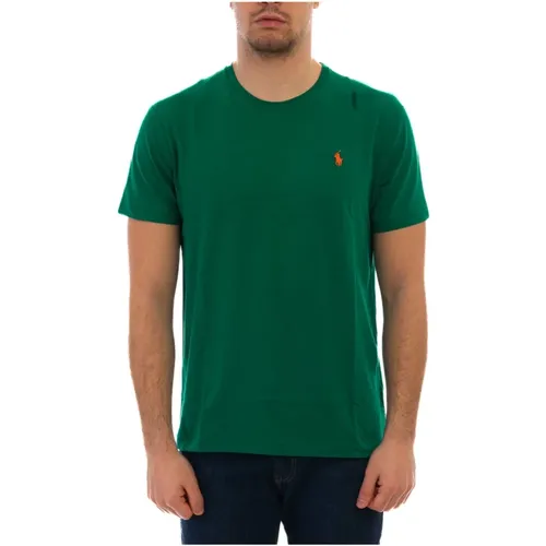 Grünes Baumwoll-T-Shirt mit gesticktem Logo - Polo Ralph Lauren - Modalova