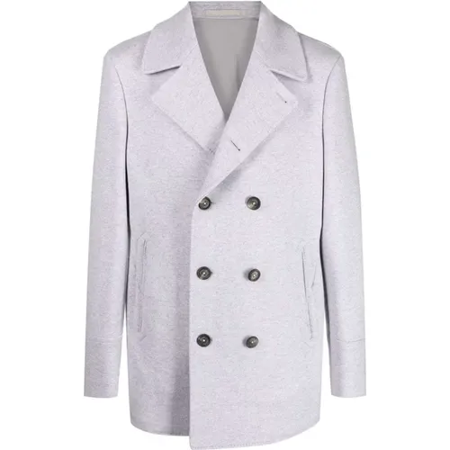 Light Grey Wool-Cashmere Coat , male, Sizes: 2XL - Eleventy - Modalova