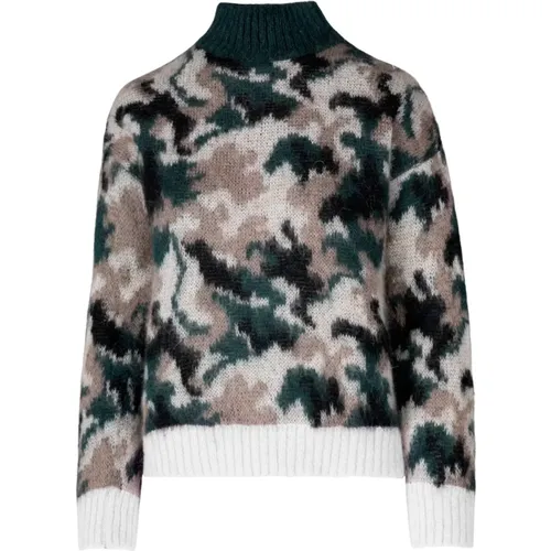 Mohair Blend Camouflage Sweater , female, Sizes: L, S, XS, M - BomBoogie - Modalova