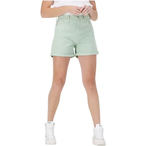 Mom Short Hellblaue Damen Shorts , Damen, Größe: W26 - Calvin Klein - Modalova