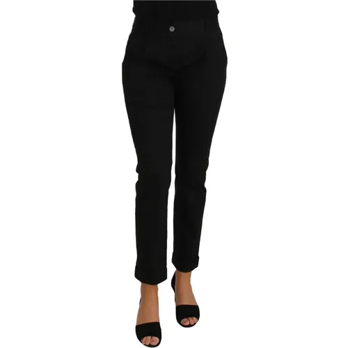 Dress Cropped Straight Straight Pants , female, Sizes: XS - Dolce & Gabbana - Modalova