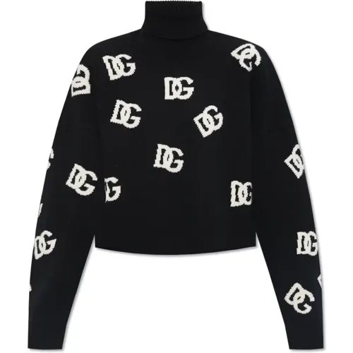 Monogrammed wool Turtleneck , female, Sizes: S - Dolce & Gabbana - Modalova