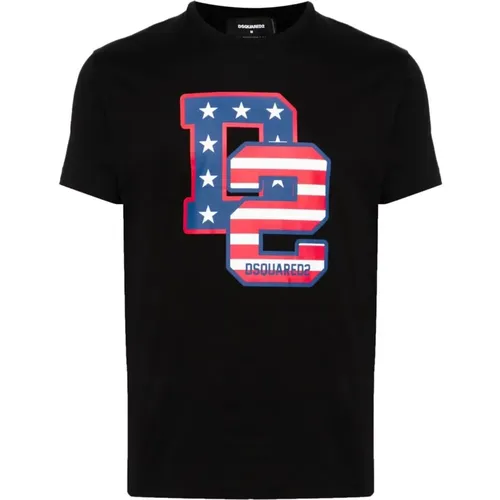 Cotton T-shirt with Logo Print , male, Sizes: S, L, M - Dsquared2 - Modalova