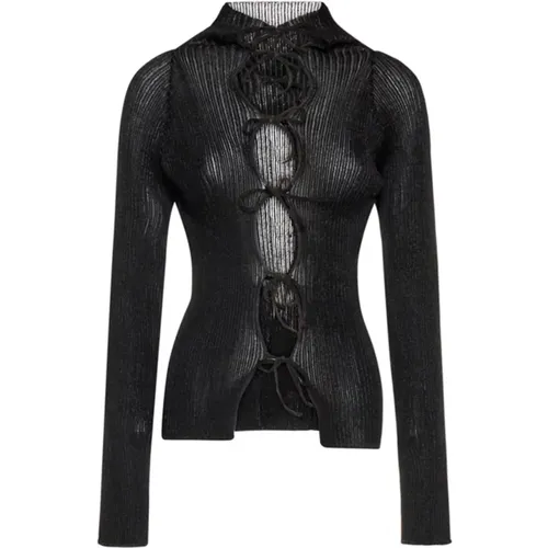 Ribbed Cardigan with Cut-Out Detail , female, Sizes: XS - A. Roege Hove - Modalova
