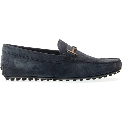 Blaue Wildleder Loafer Schuhe City Style , Herren, Größe: 40 1/2 EU - TOD'S - Modalova