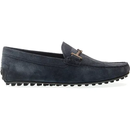 Blaue Wildleder Loafer Schuhe City Style , Herren, Größe: 40 EU - TOD'S - Modalova