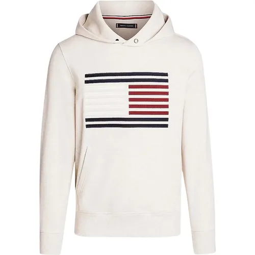 Men's Logo Grosgrain Hoodie , male, Sizes: M, L - Tommy Hilfiger - Modalova