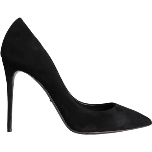 Schwarze Wildleder High Heels Pumps , Damen, Größe: 38 1/2 EU - Dolce & Gabbana - Modalova