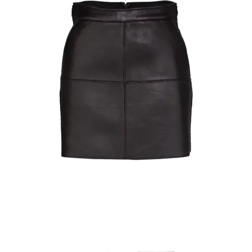 Leather Mini Skirt with Zip Closure , female, Sizes: M, S - P.a.r.o.s.h. - Modalova