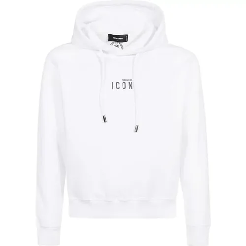 Icon Baumwoll Hoodie , Herren, Größe: S - Dsquared2 - Modalova