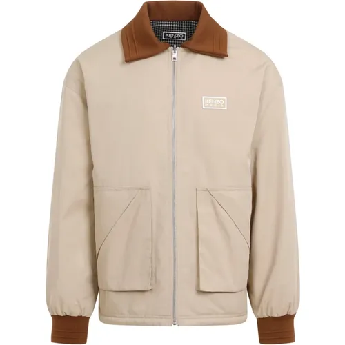 Neutral Tone Stylish Jacket , male, Sizes: L, S - Kenzo - Modalova