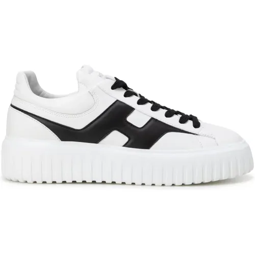 Streifen Weiße Sneakers Logo Patch , Herren, Größe: 42 1/2 EU - Hogan - Modalova