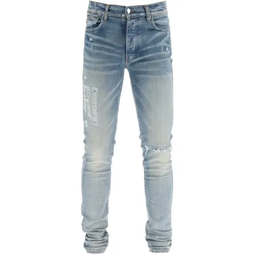 Distressed Logo Skinny Fit Jeans - Amiri - Modalova