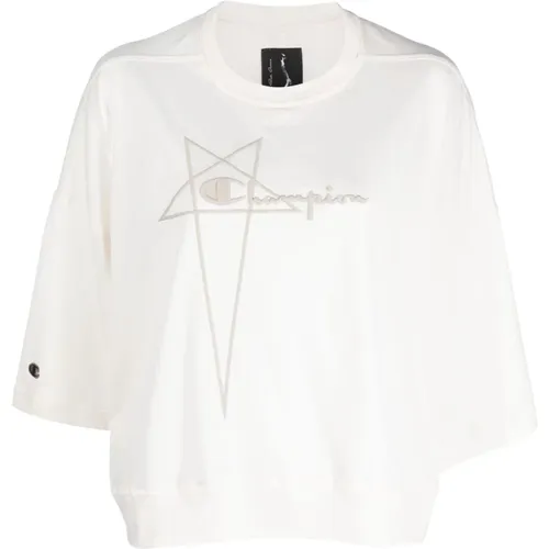 Champion Cropped T-Shirt , Damen, Größe: XS - Rick Owens - Modalova