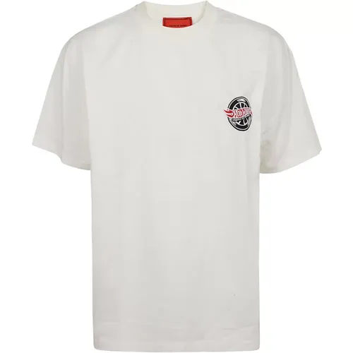 T-Shirts,Weißes T-Shirt mit rotem Auto-Print - Vision OF Super - Modalova