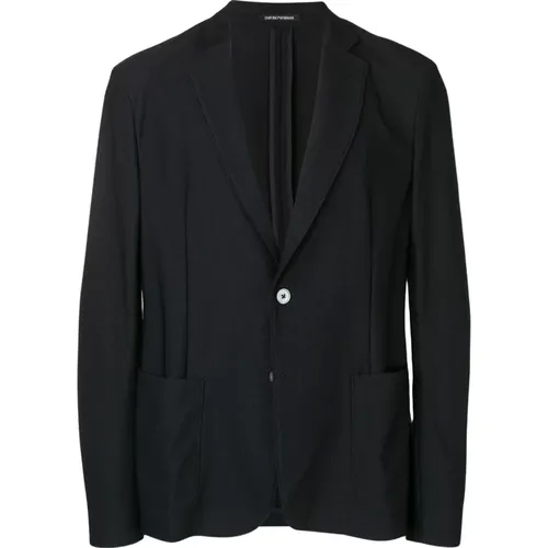 Polyester Blazer with 2 Buttons , male, Sizes: 2XL, M - Emporio Armani - Modalova