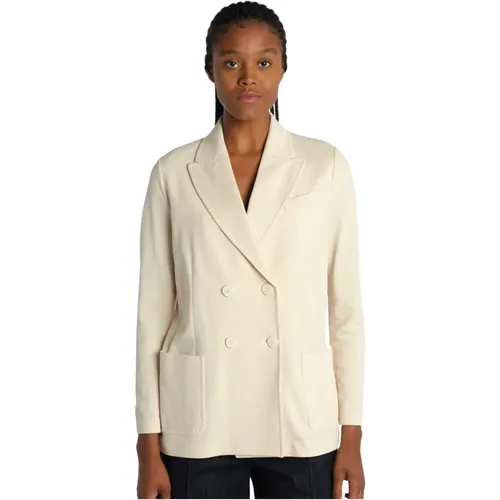 Ivory Pique Jacket with 4 Buttons , female, Sizes: 2XS, XS, M, S, XL, L - Circolo 1901 - Modalova