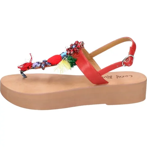 Leder Damen Sandalen Stilvoller Komfort - Coral Blue - Modalova